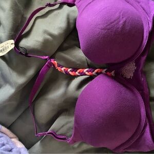 PINK Victoria's Secret Purple Bra with Braided Center